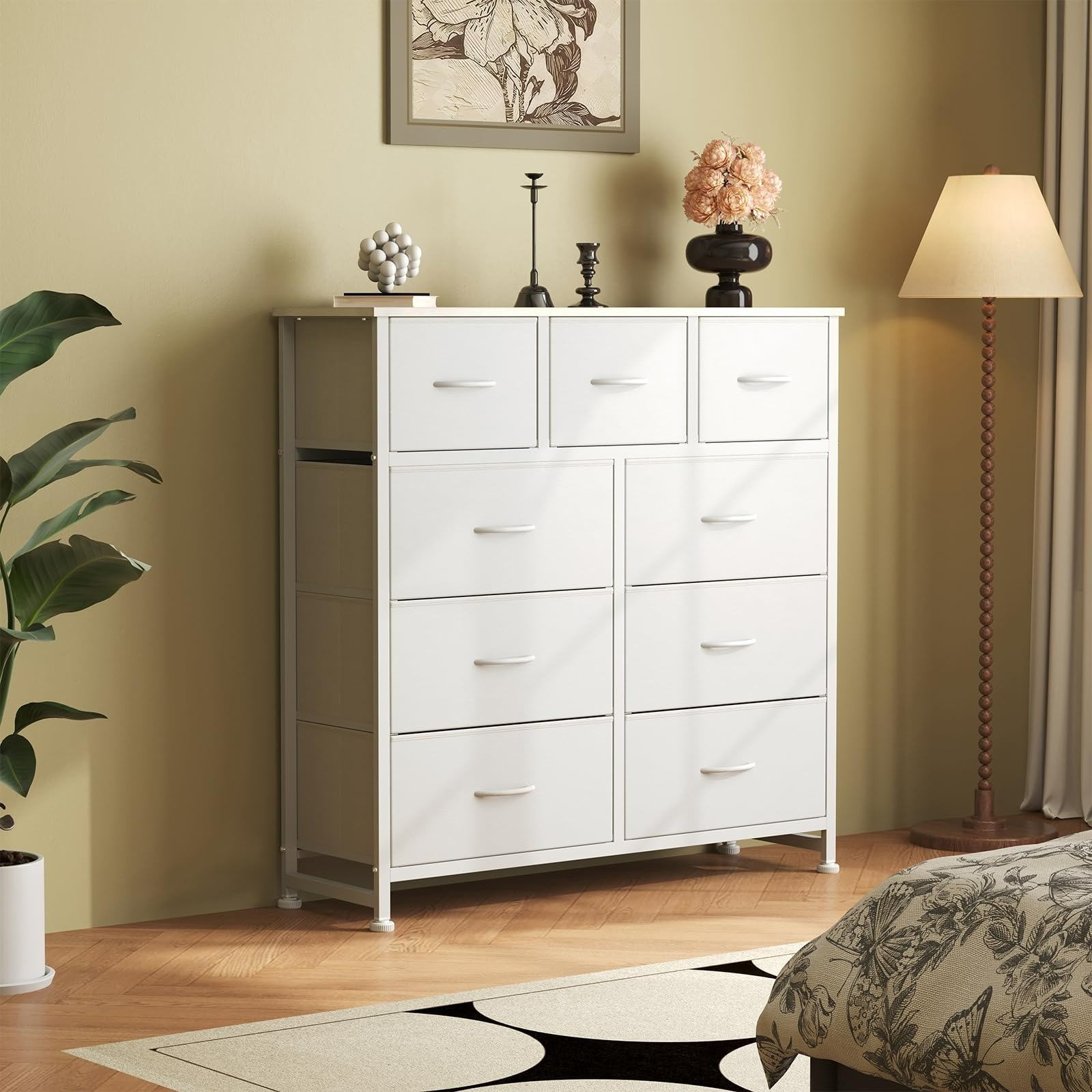 DUMOS 9 Drawer Dresser for Bedroom | Storage Organizer Chest of Drawers