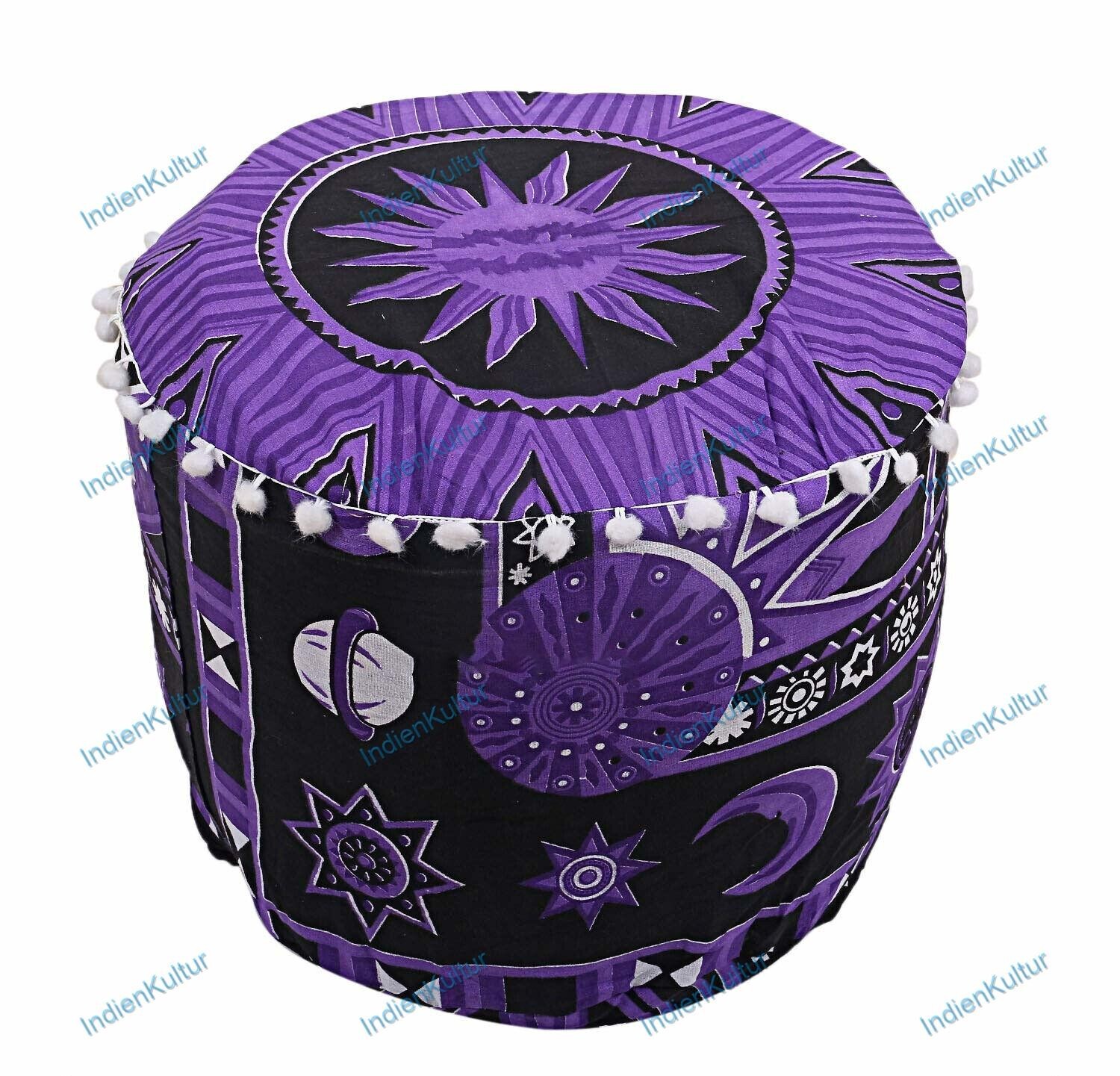 New Boho Mandala Pouf Ottoman Vintage Indian FootStool Ethnic Living Room Decor