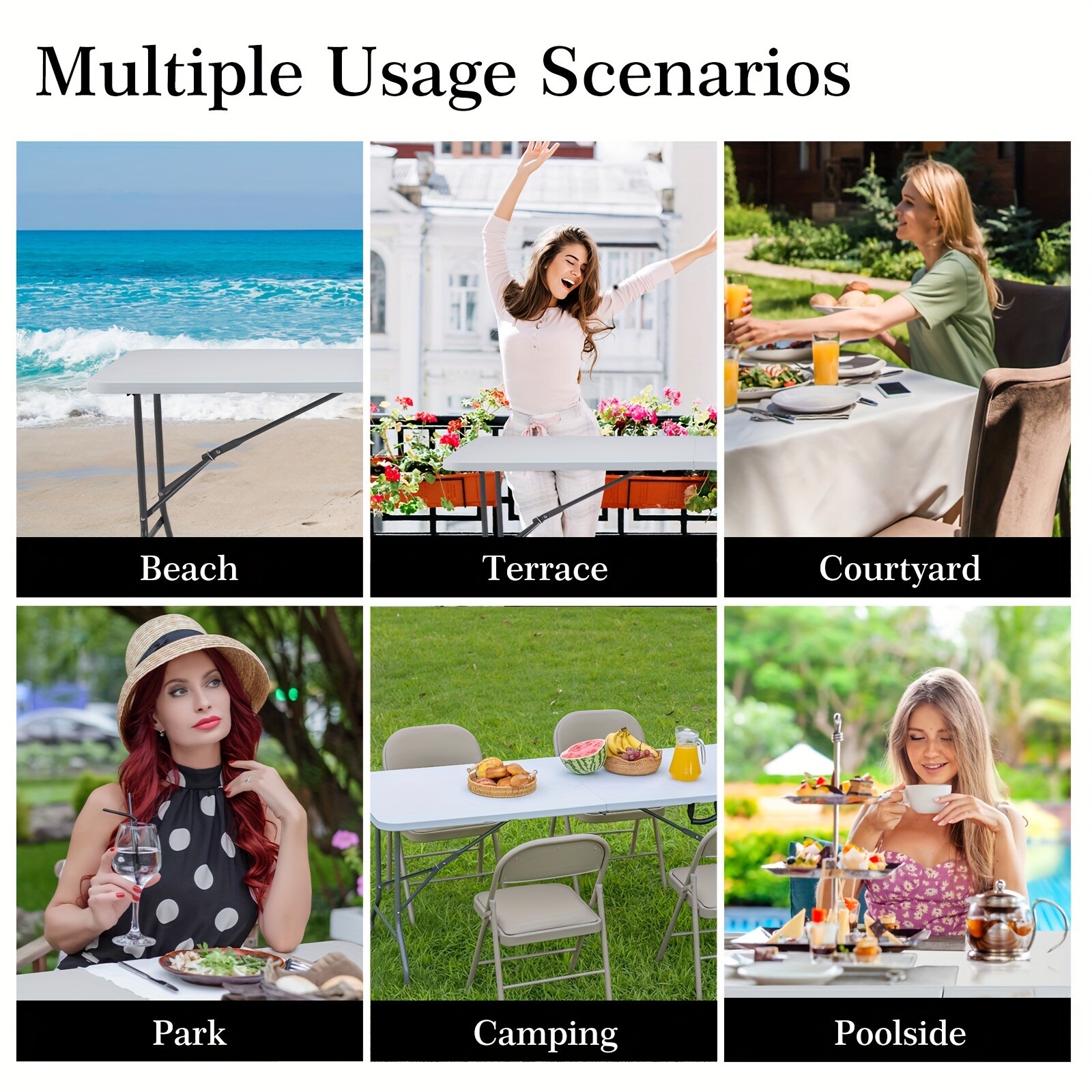 Portable Folding Camping Picnic Dining Table Outdoor Indoor Table Heavy Duty