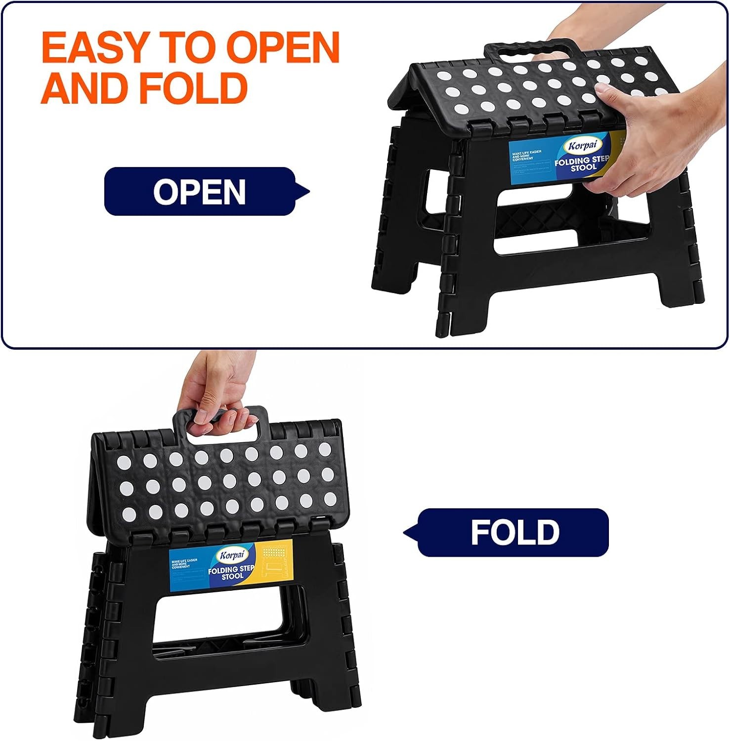 Versatile 9-Inch Foldable Step Stool – Lightweight & Slip Resistant for All Ages