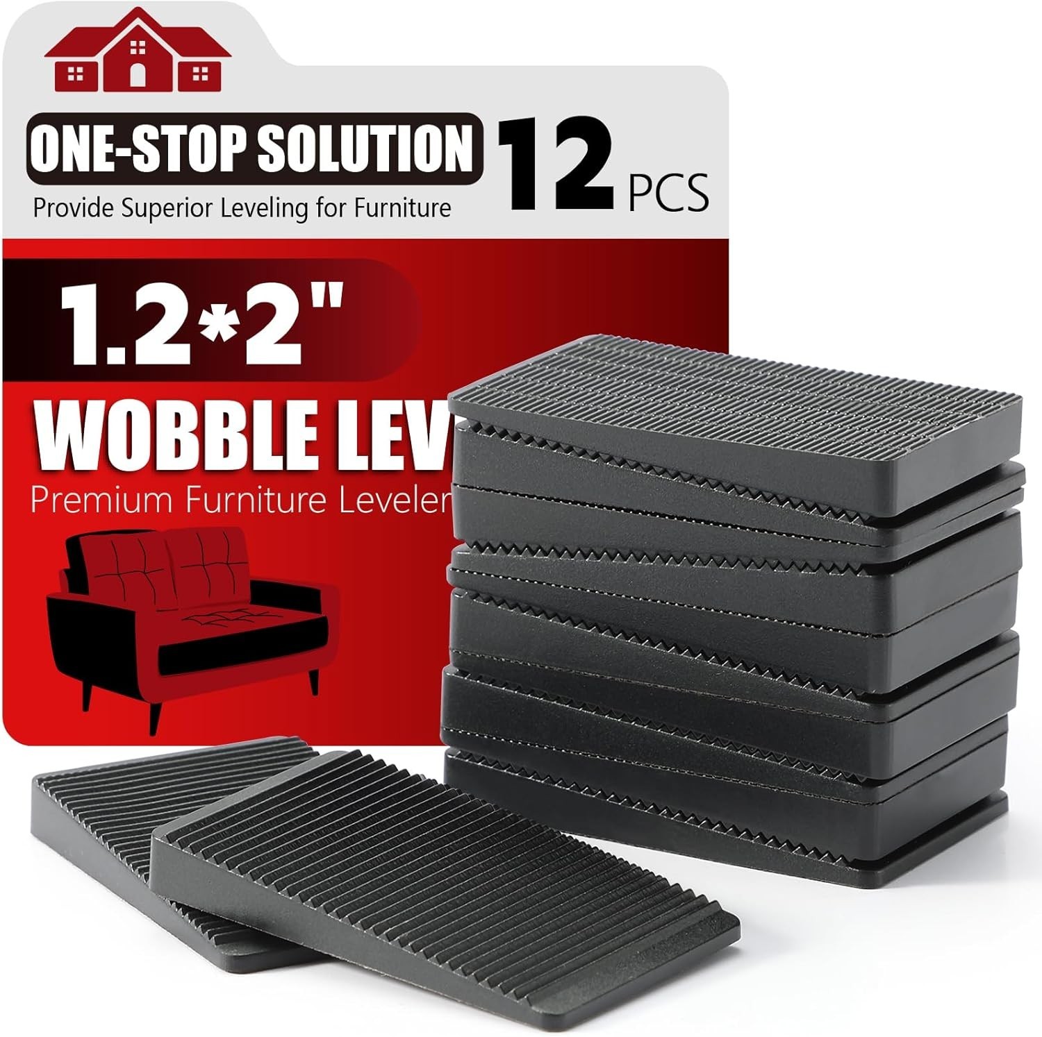 Precision-Engineered Furniture Levelers: 12 Rubber Shims for Stable Furniture