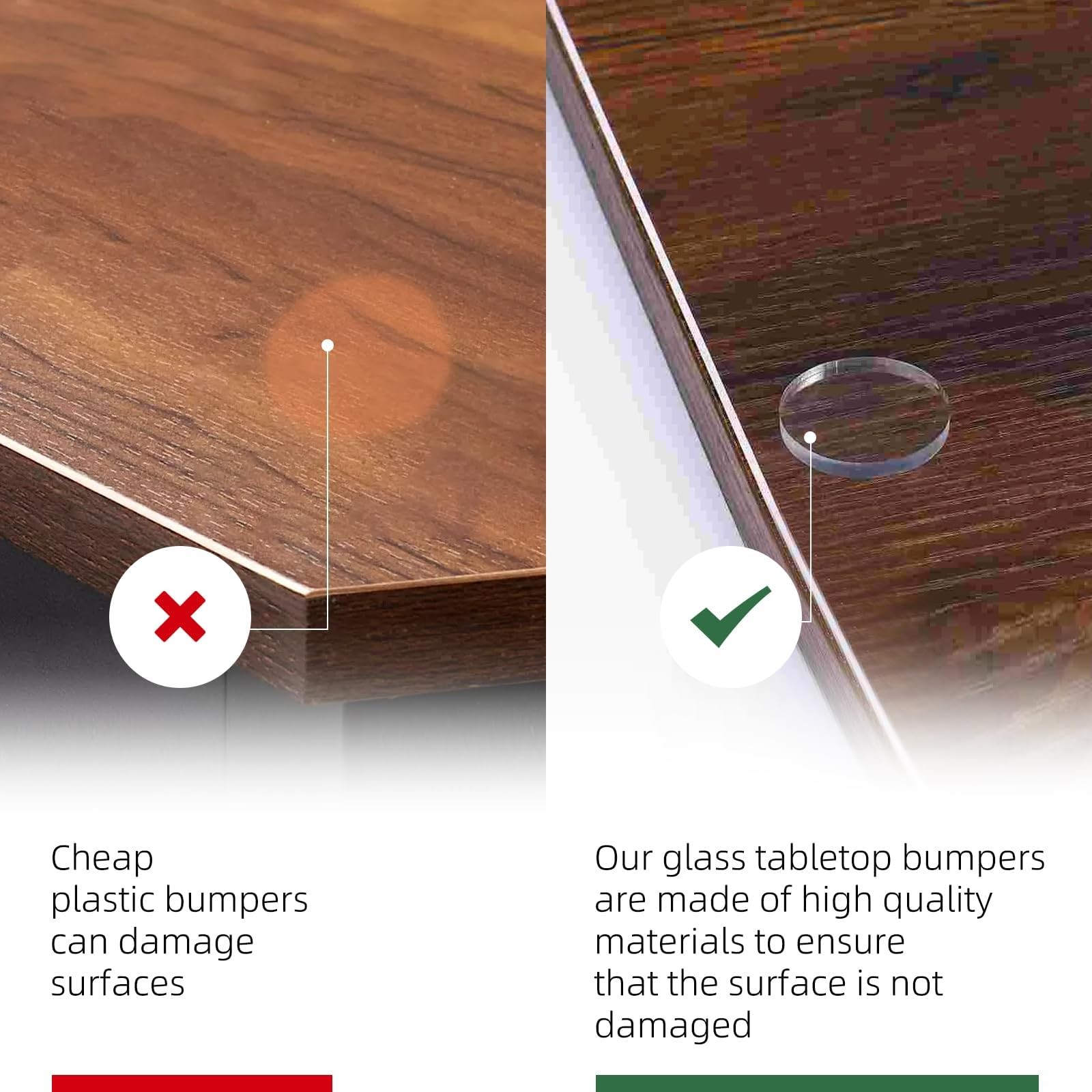 Glass Table Top Anti Slip Pads, 50 Pcs Glass Table Top Bumpers, Clear Rubber