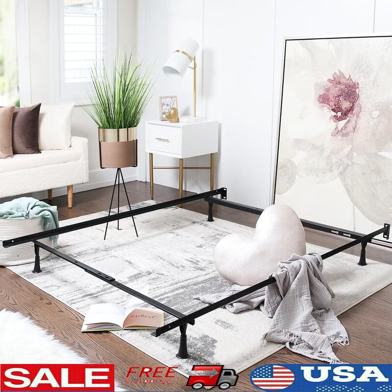 Metal Adjustable Bed Frame Twin Full Queen Low Profile Heavy Duty Support System