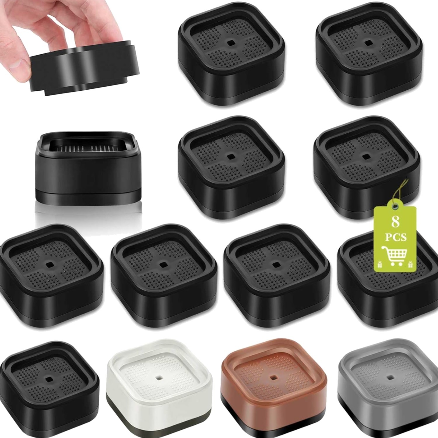 8 Pack Furniture Risers 1 or 2 Inch, Adjustable Bed Risers Heavy Duty for Table