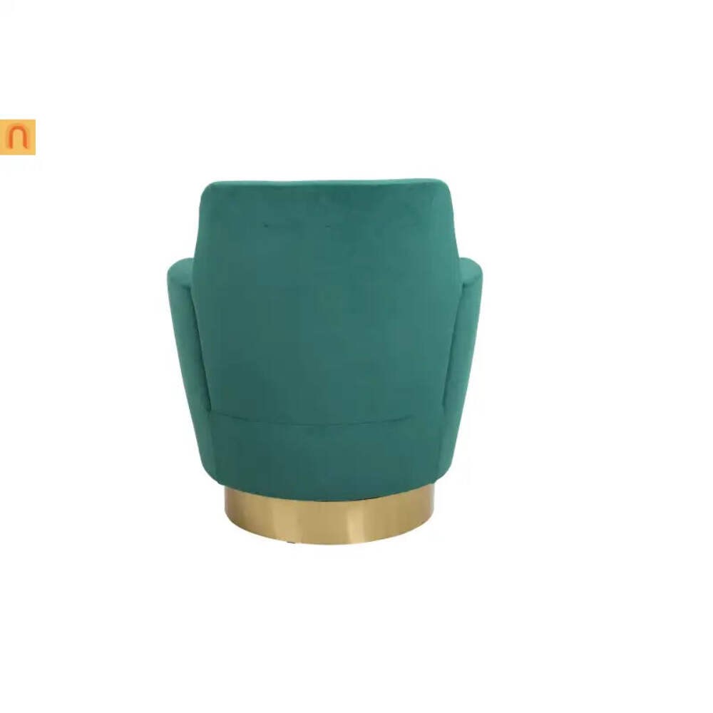 Accent Chair Barrel Swivel Velvet Emerald 360 Degree 300 lb 29in