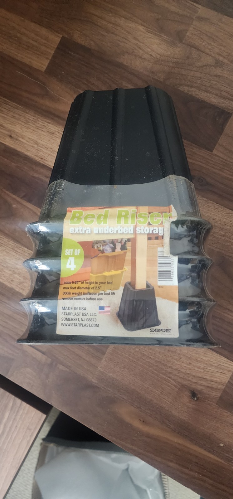 Straplast Bed Risers Furniture Riser 5.25″ lift, 300lbs capacity Made in USA