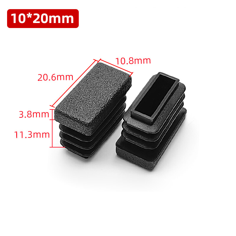 Rectangle Plastic Black Blanking End Cap Caps Tube Pipe Inserts Plug Bung Steel