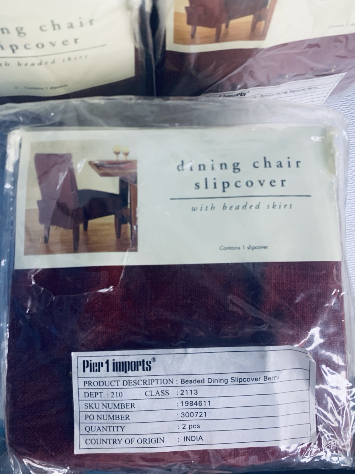 Pier 1 Imports Chair Slipcover Set Of 6 Dining Chair Covers Brand New