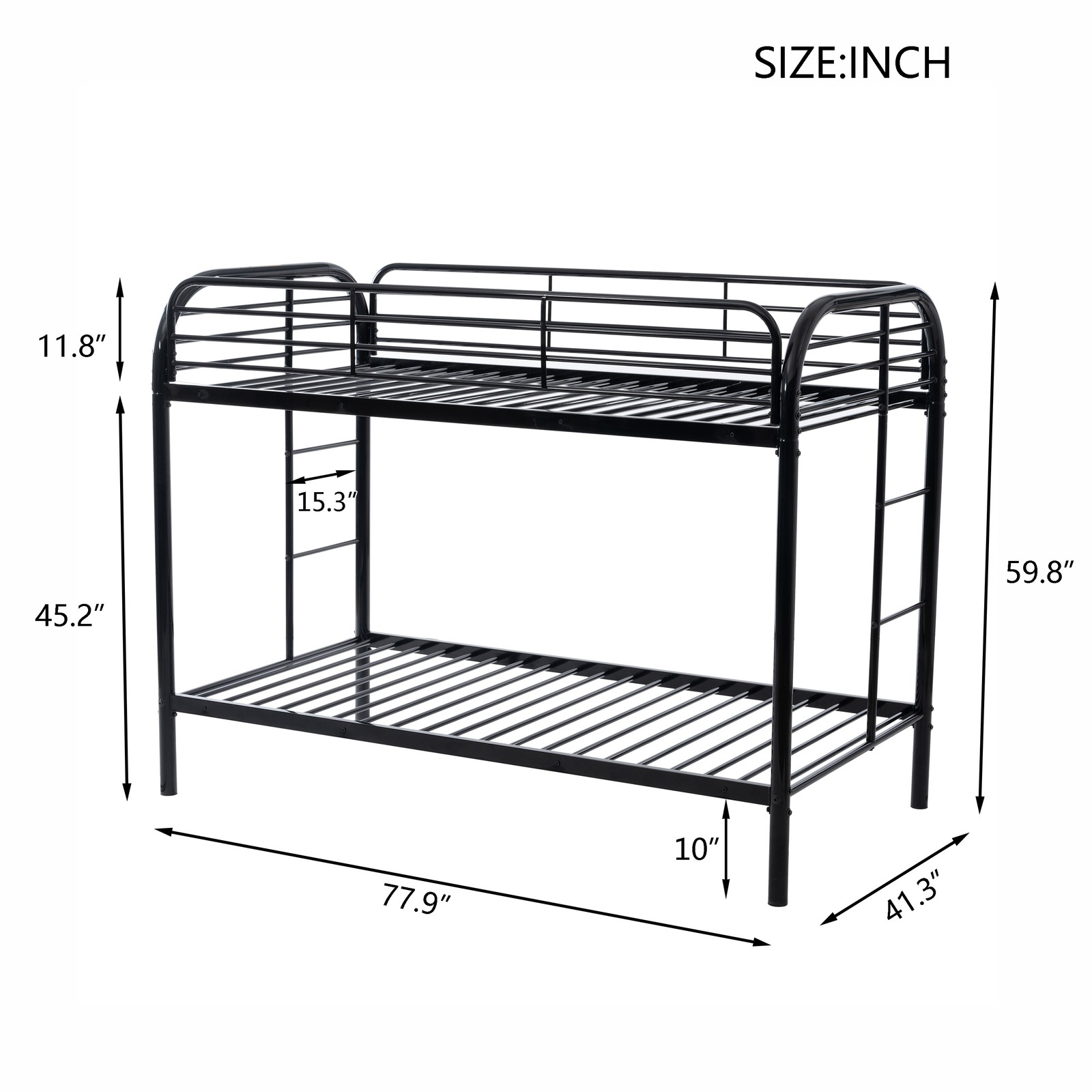 NEW Twin Over Twin House Bed Bunk Bed with Safety Protection for Dorms Apartment