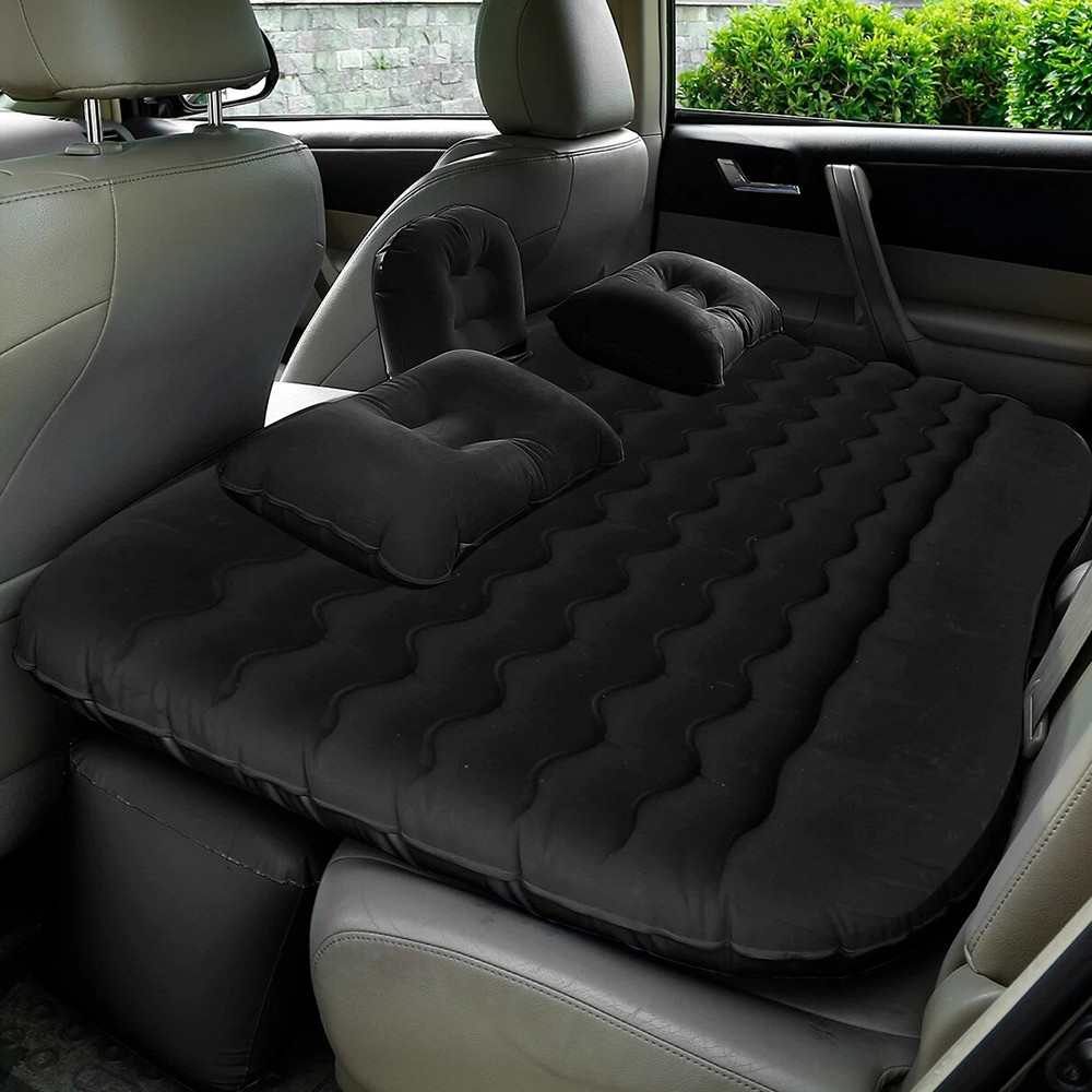 Inflatable Travel Car Air Mattress Back Seat Bed and Rest W/Pillows Pump and Bag