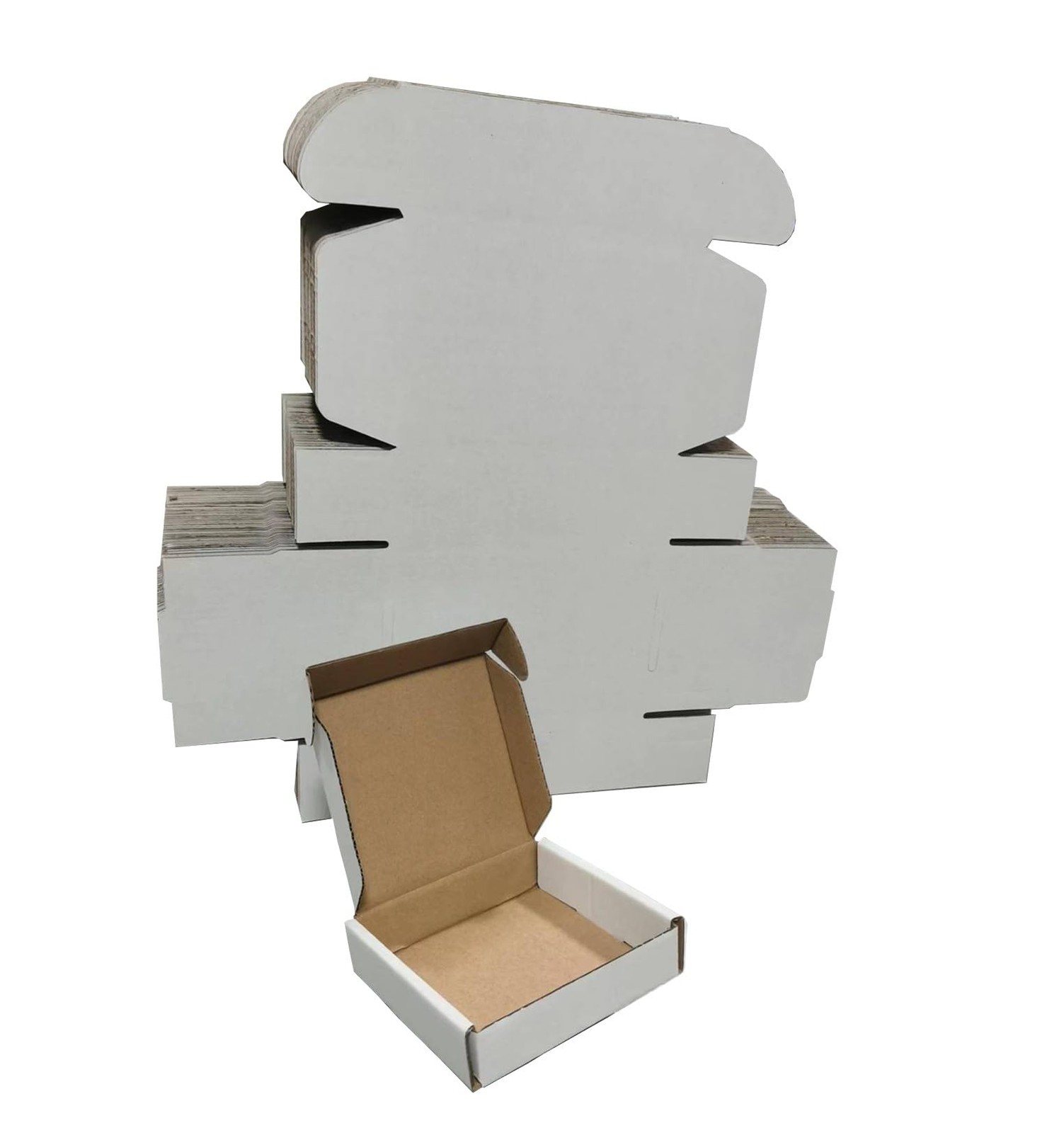 YUNSY 50Pk 4x4x1″ White Corrugated Shipping Mailer Boxes for Small Business