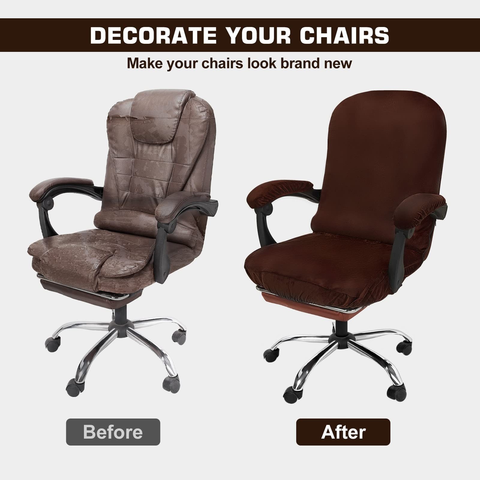 Office Chair Cover with Armrest Covers Velvet Computer Chair Cover Thick Stre…