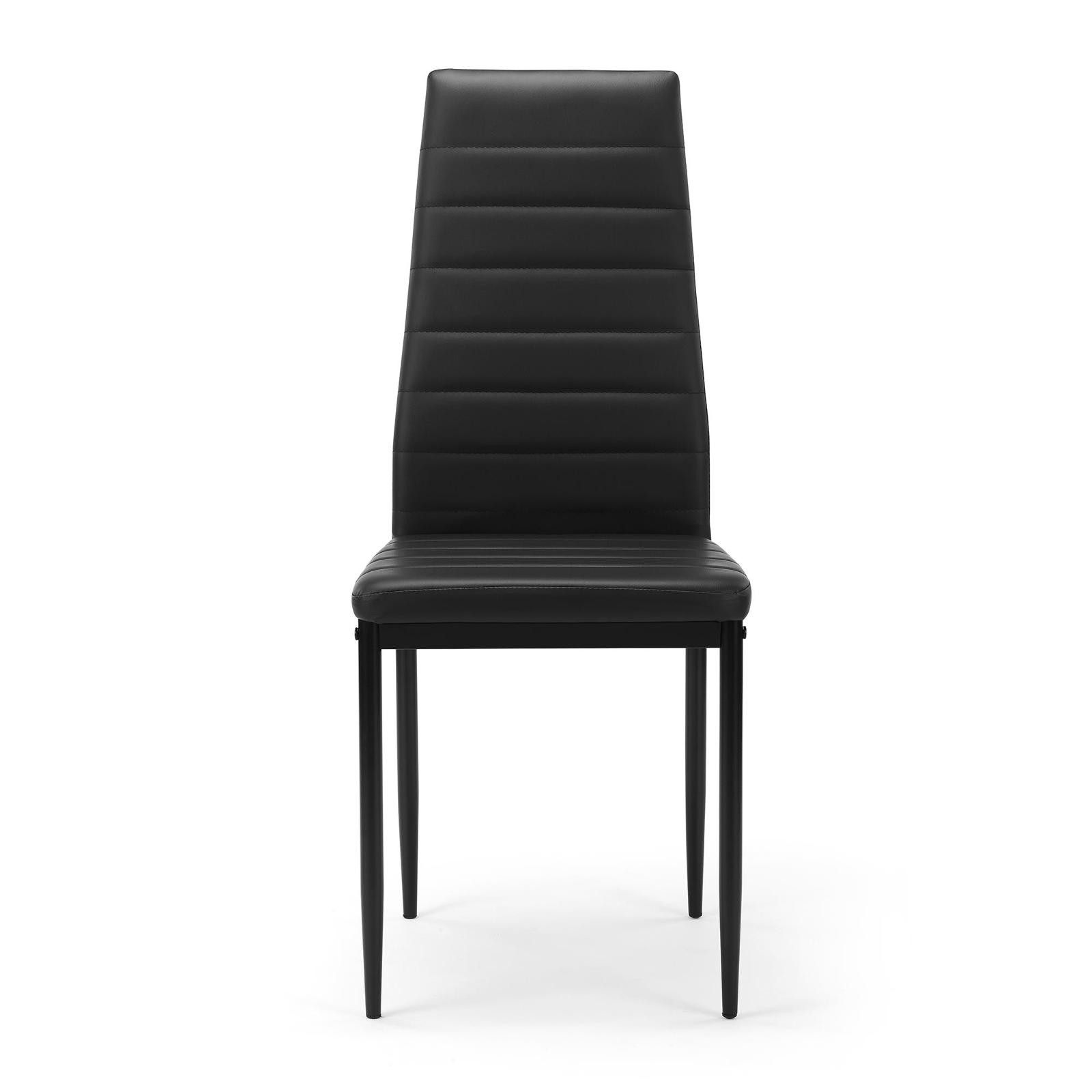 Set of 4 Dining Chairs Upholstered PU Leather Accent Chair Modern Elegant