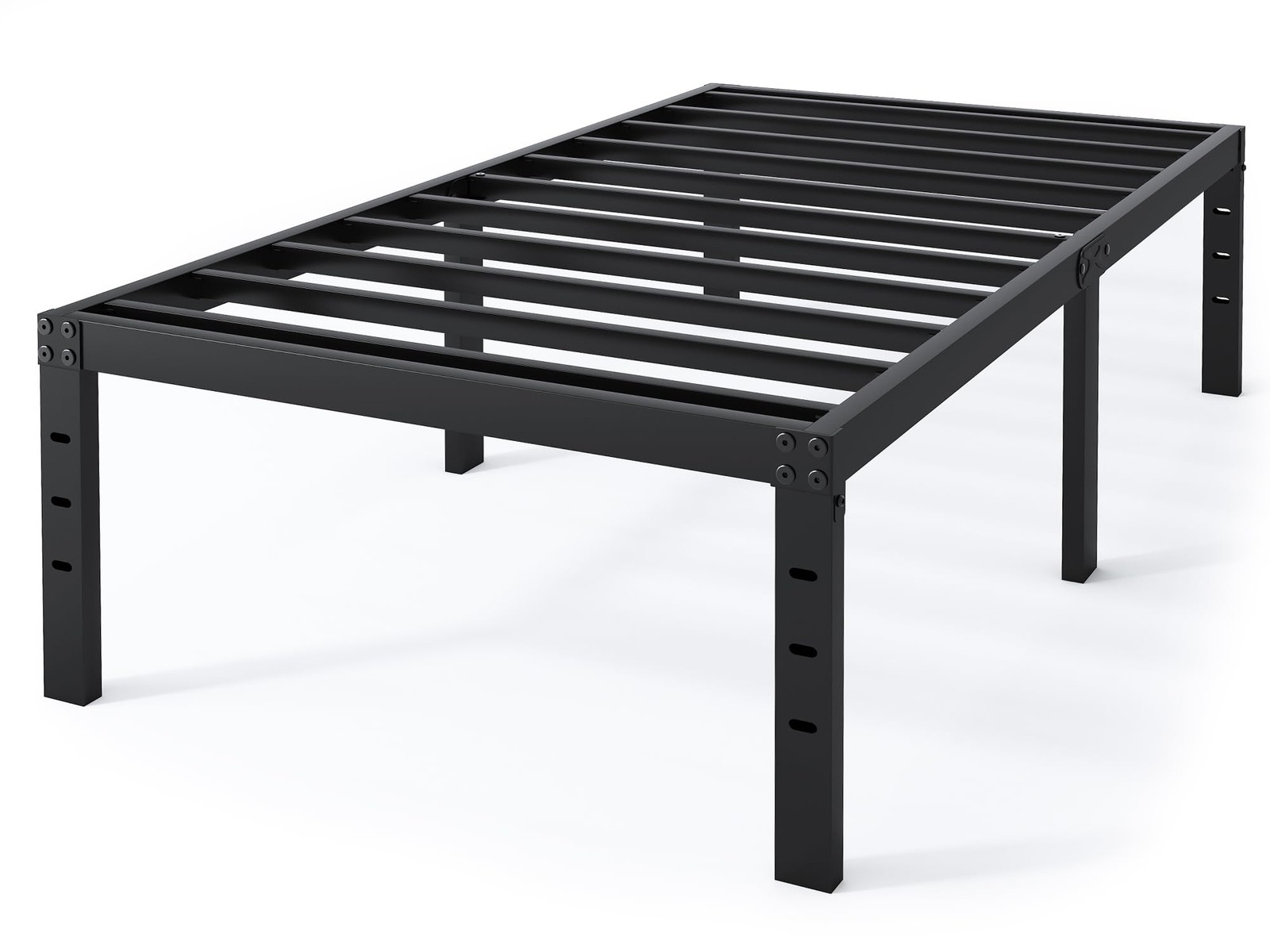 Twin XL 18~Inch Metal Platform Bed Frame, Heavy Duty, No Box Spring, Black