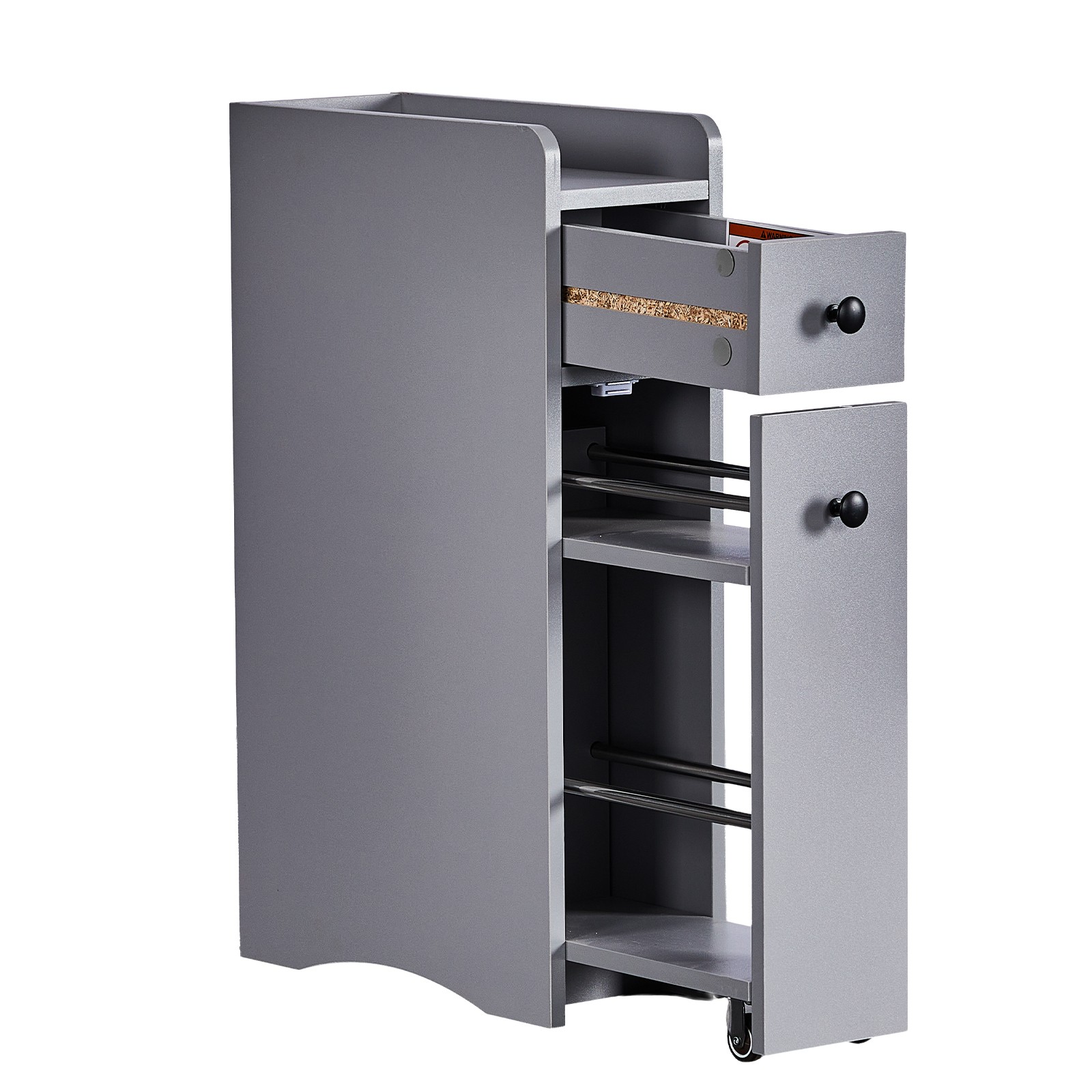 Gray particleboard with melamine veneer, 18*40*70cm, two-drawer, low cabinet