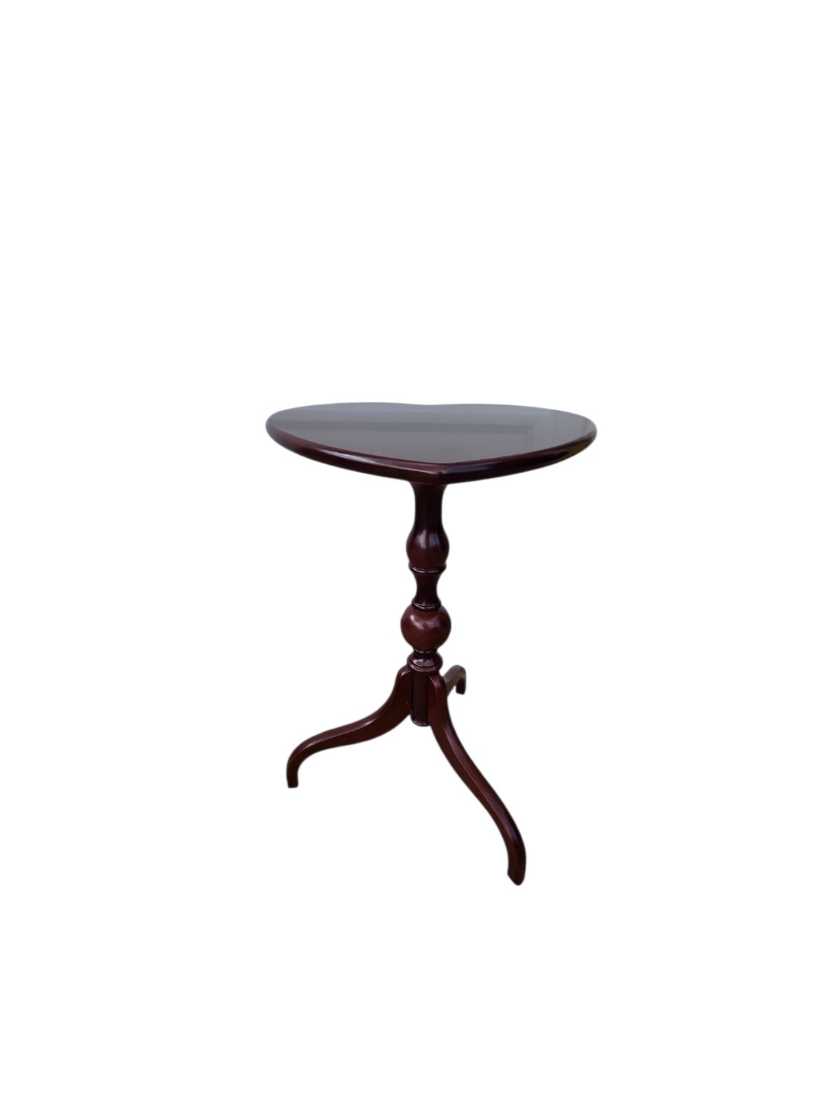 Bombay Company Mahogany Flip Top Side Table Pedestal Stand Queen Ann Heart Shape