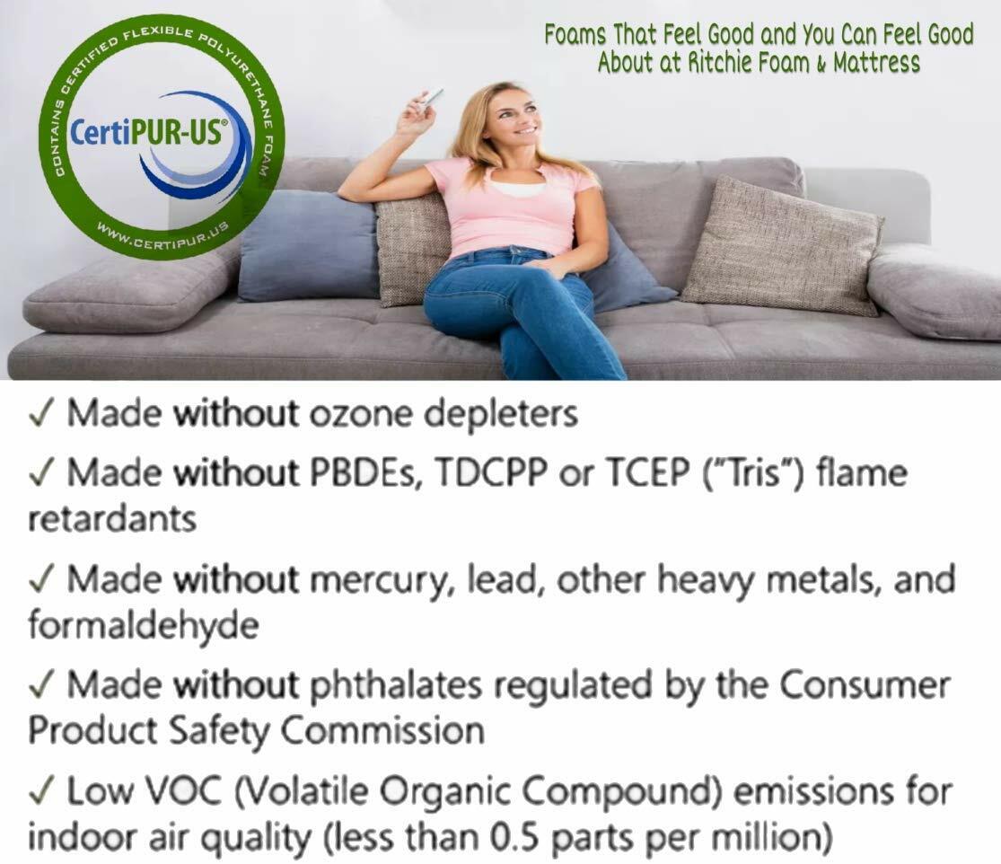 Upholstery Foam Cushion 6″x 22″x 80″ (Firm) 1.8 lb/per cubic ft density 48lb-ILD