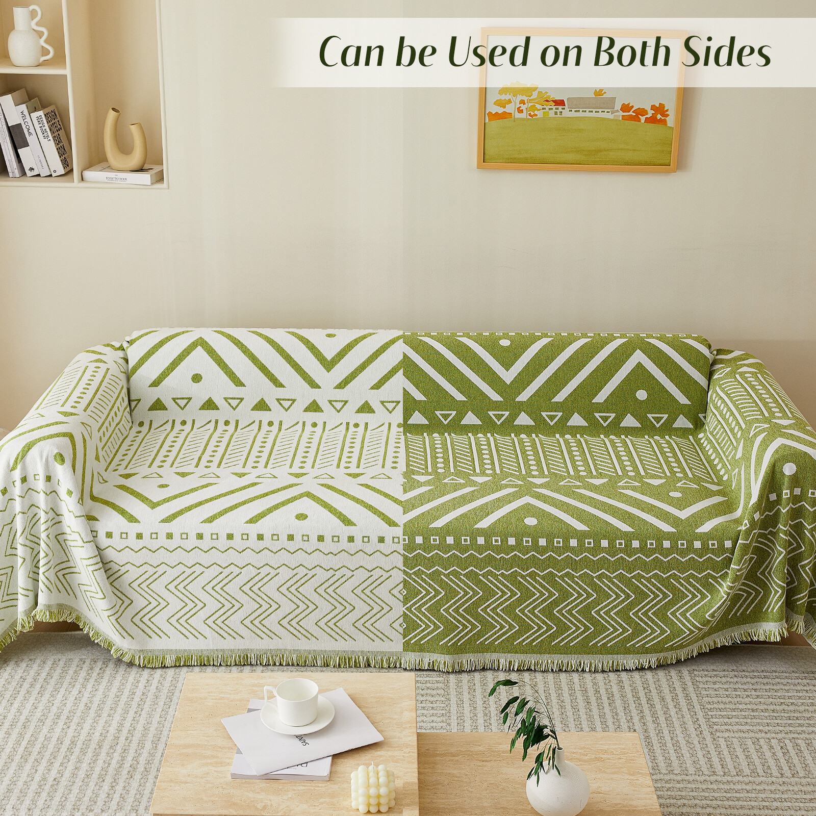 Bohemian Couch Cover Chenille Reversible Sofa Slipcover Throw Sofa Blanket Towel
