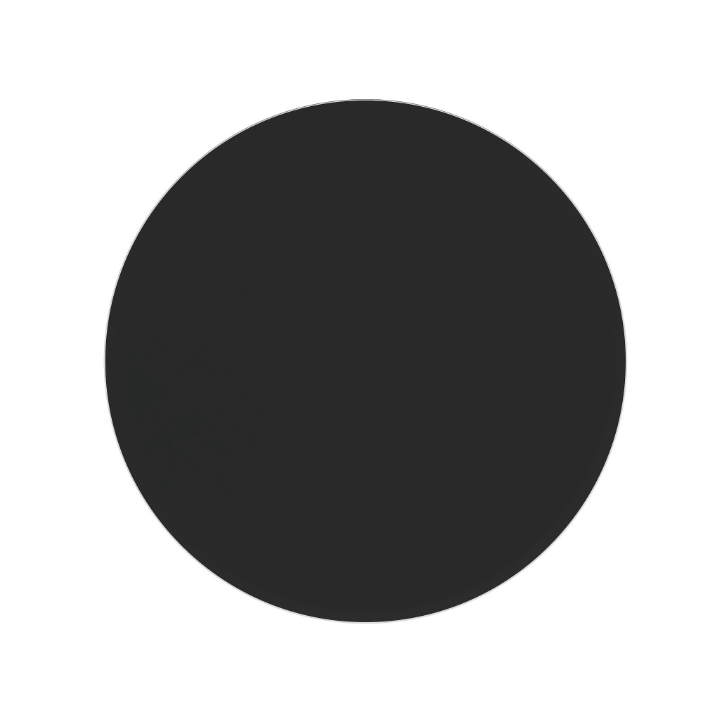 36″ Round Black Tempered Glass Table Top 2/5″ Thick Bevel Polished Edge