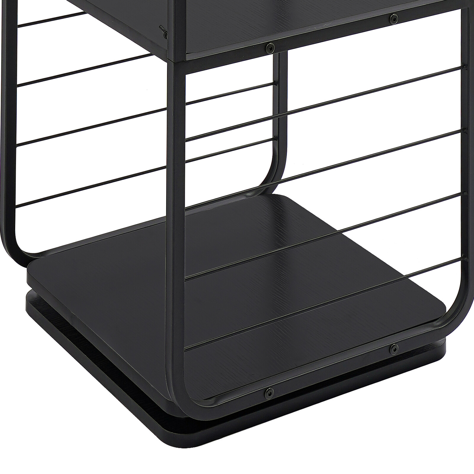 4 Tier Rotating Bookshelf 360?? Bookcase Black Square Shelf Display Rack NEW