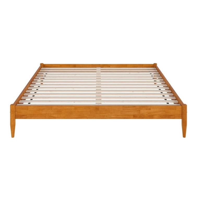 King Solid Hardwood Platform Bed Frame in Natural Wood Finish