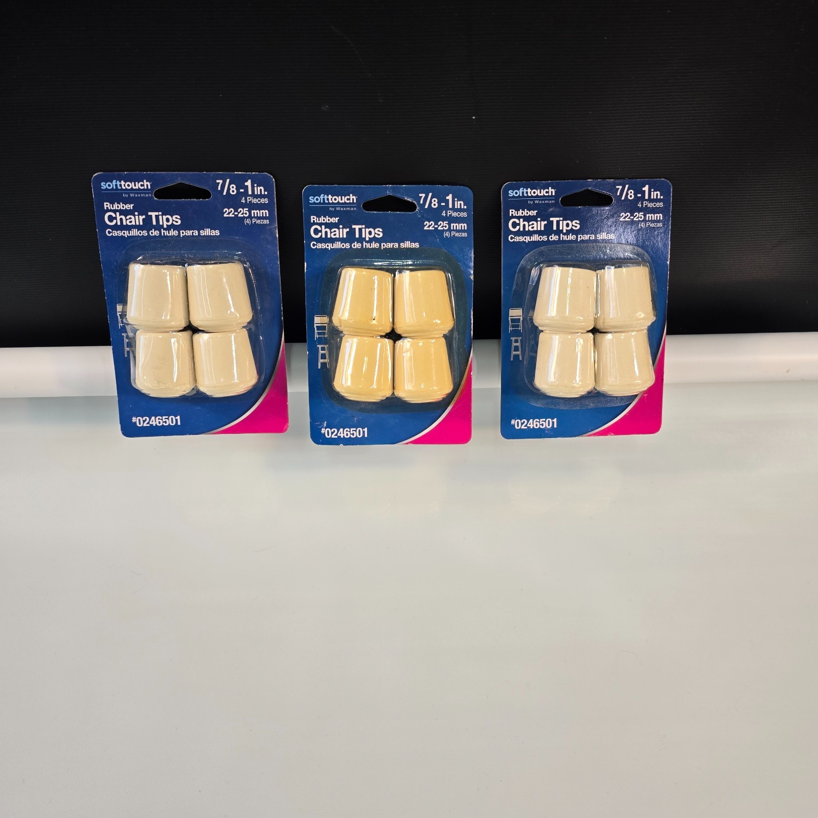 Waxman Soft Touch Rubber Chair Tips 7/8″- 1” 3 Packs Total 12
