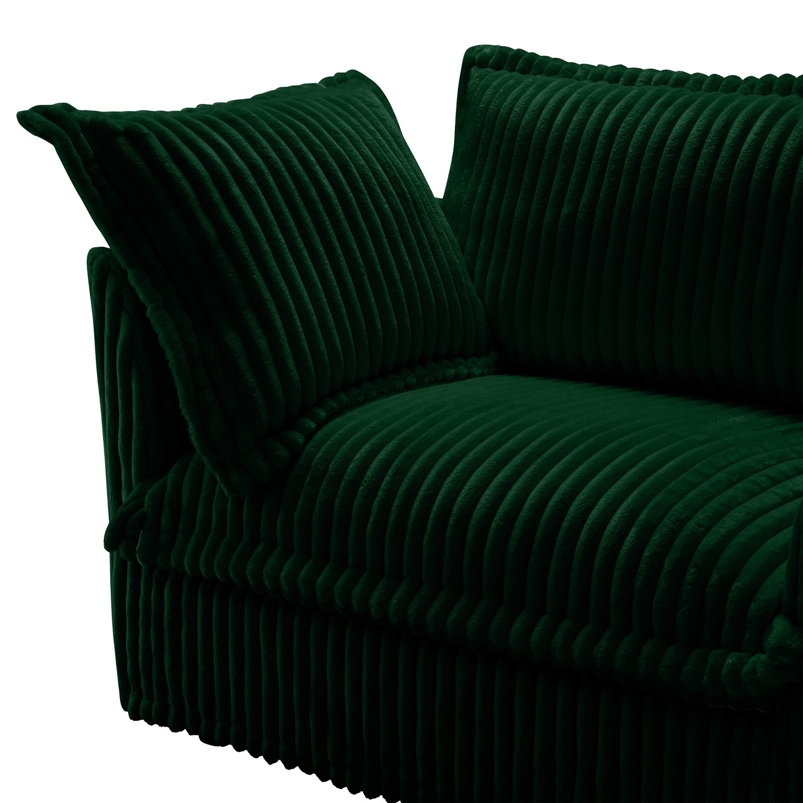 Modular Cloud Sofa 4 Seater, Deep Seating, Green Corduroy Removable Cover