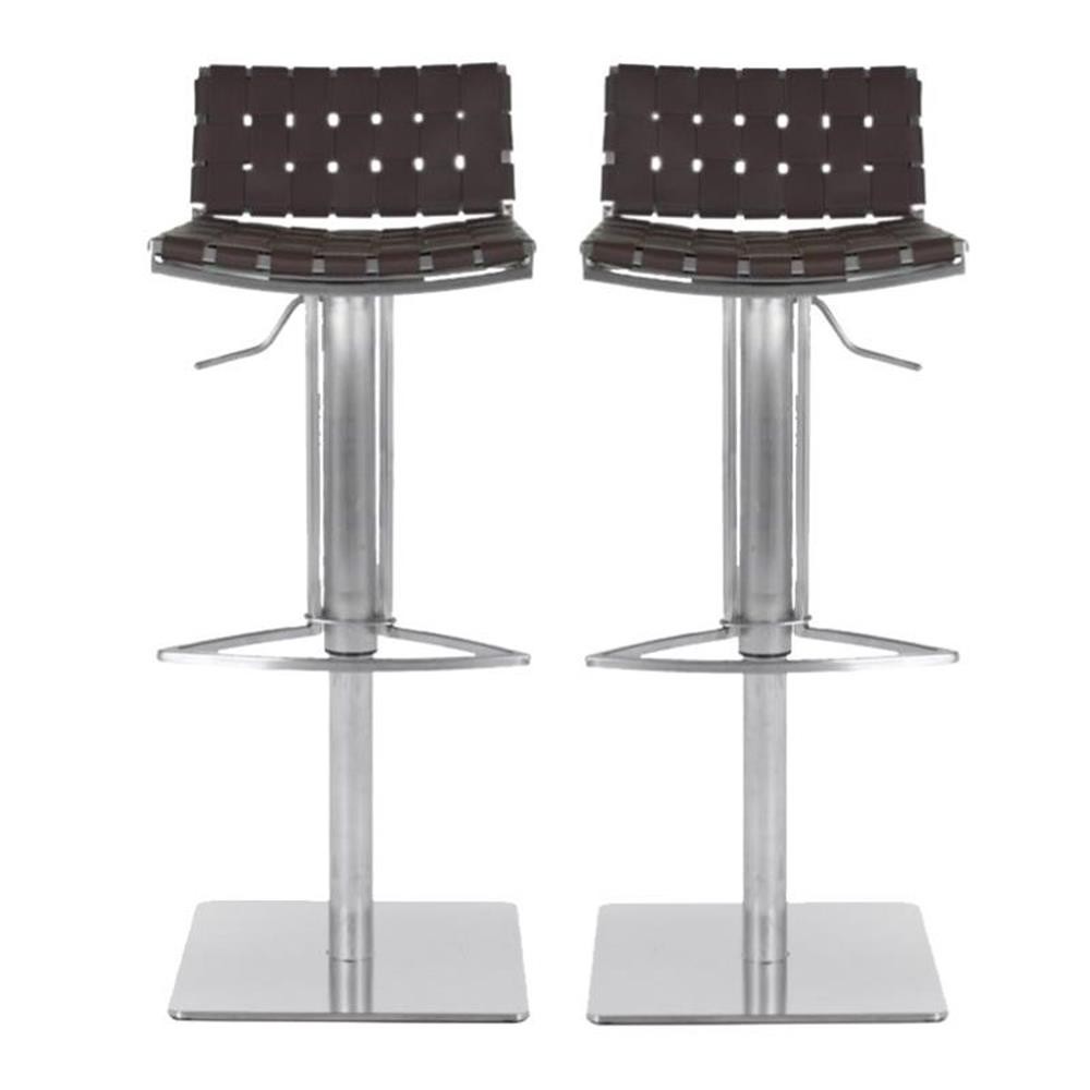 Home Square 20.7″ Gas Lift Bar Stool in Brown – Set of 2