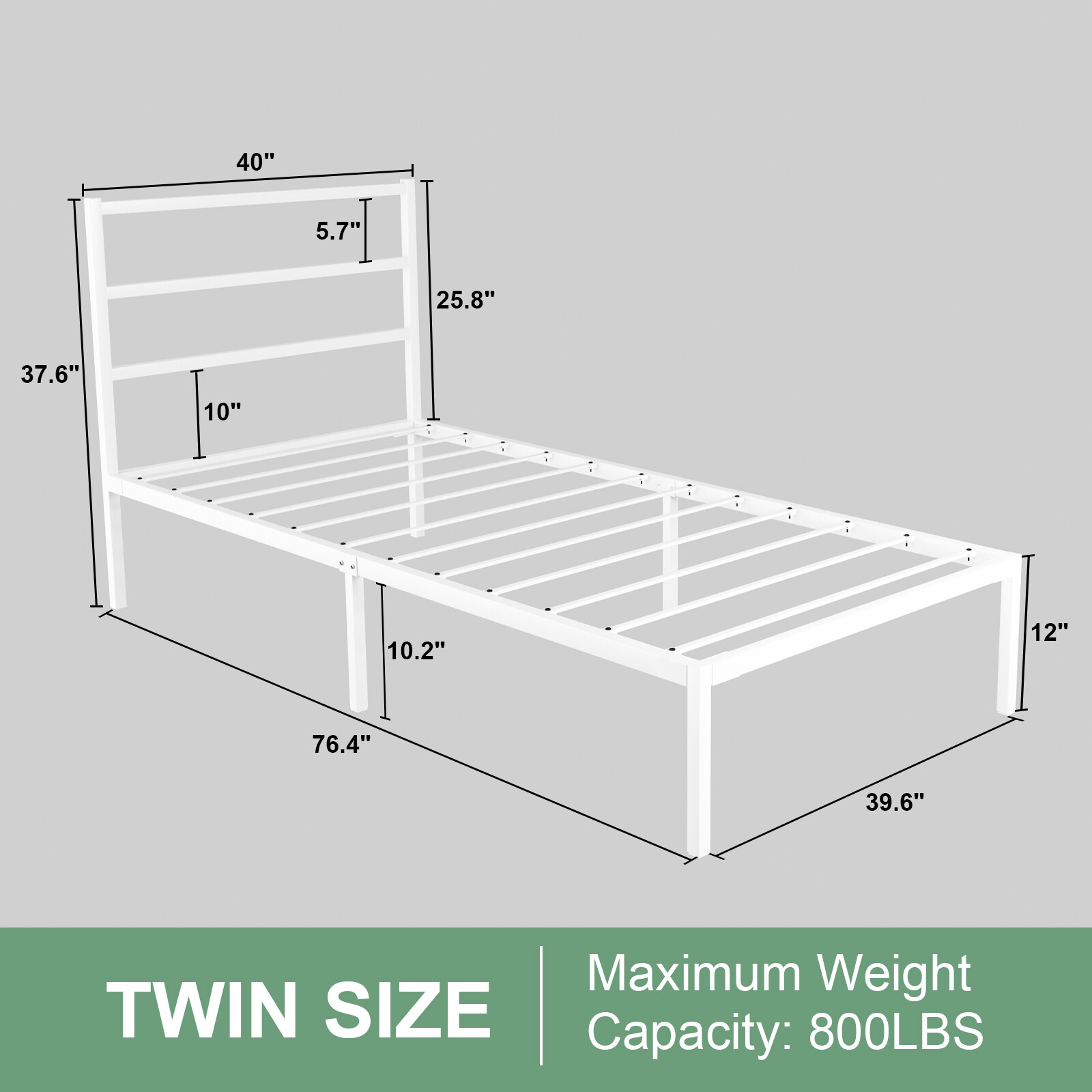 Twin Metal Bed Frame with Heavy Duty Metal Slat Support,Modern Platform for Kids