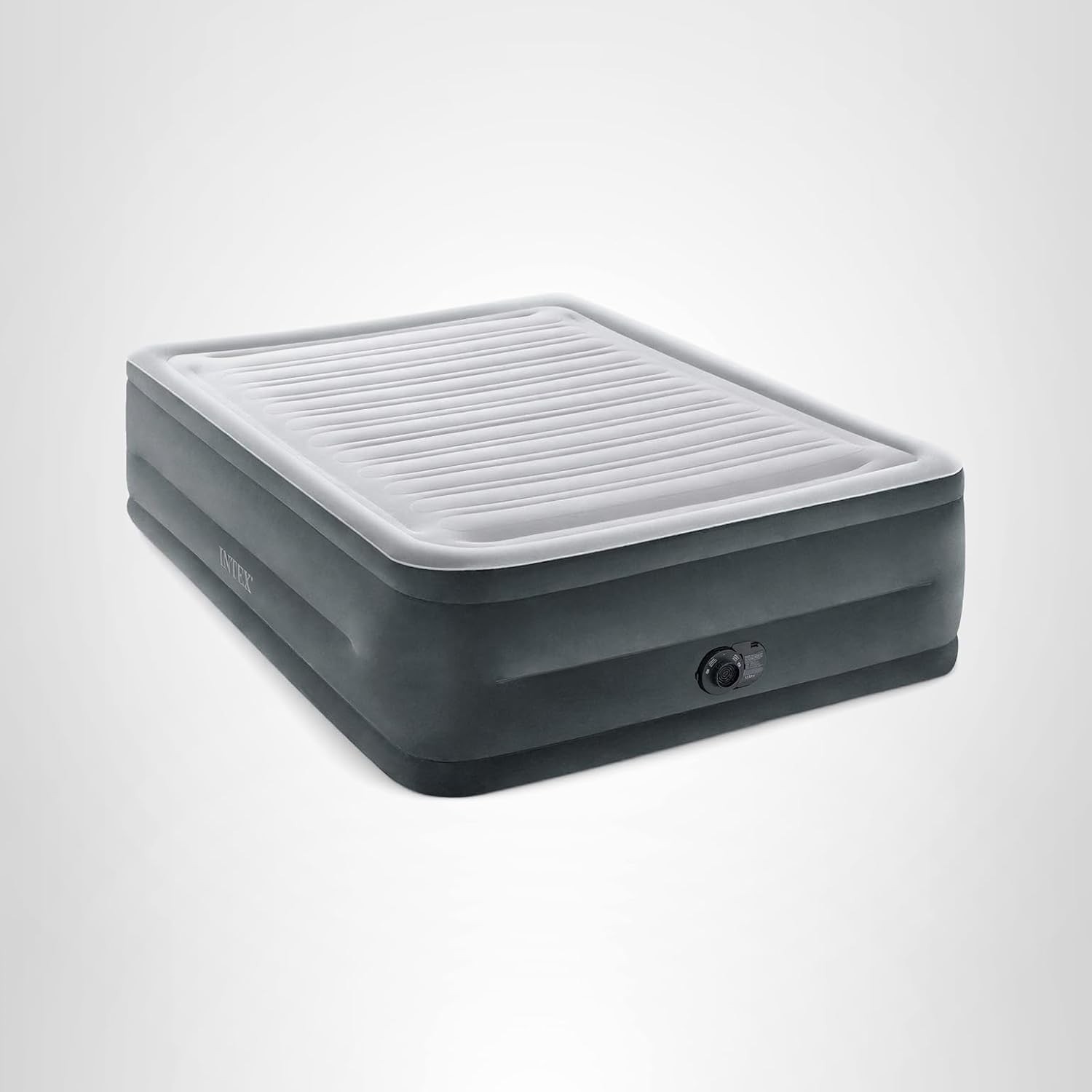 Intex Queen 22in Dura-Beam Air Mattress Built-in Pump 600lb High Rise