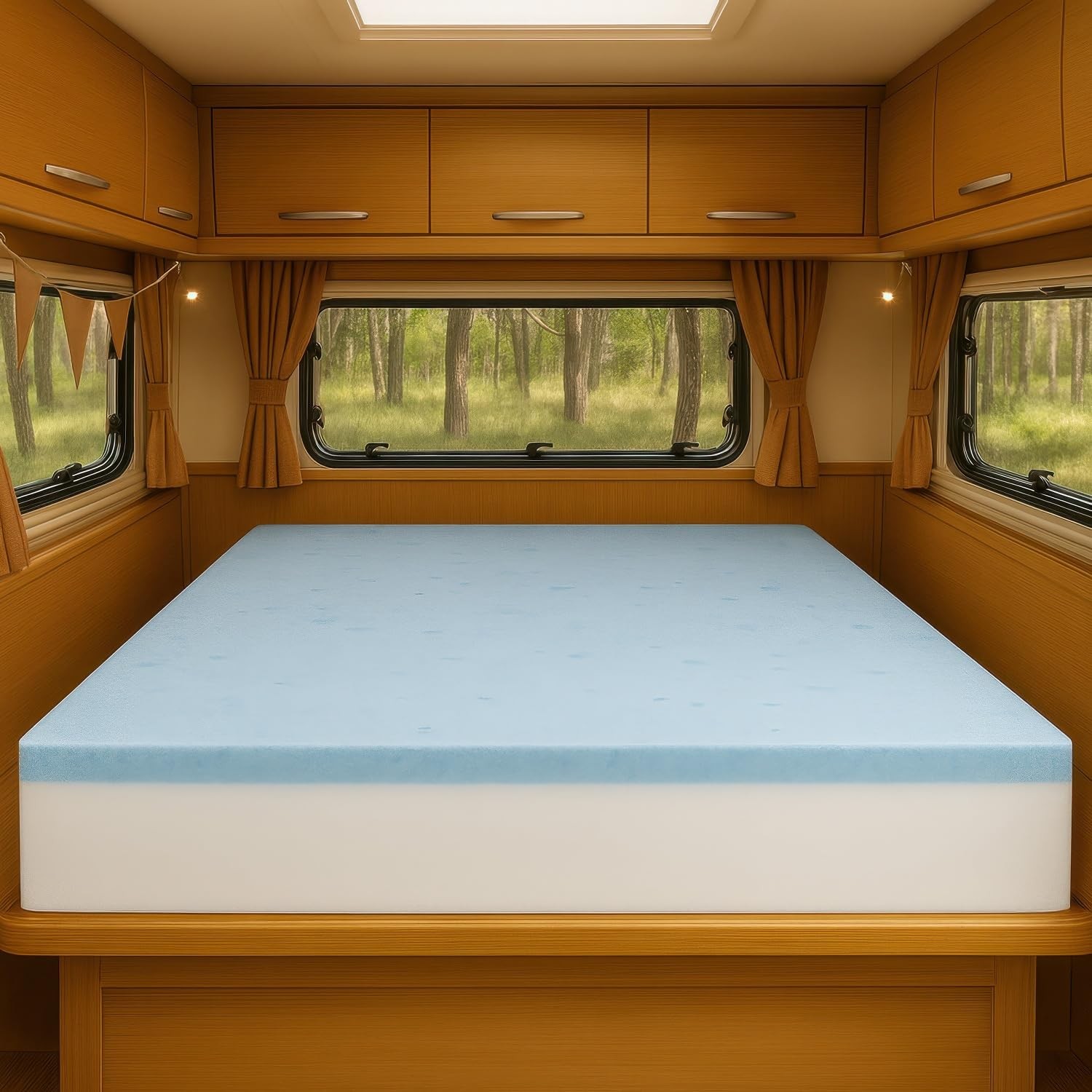 Foamma 2 X 36 X 72 Medium Firm Gel Memory Foam No Cover Mattress Topper For Rv