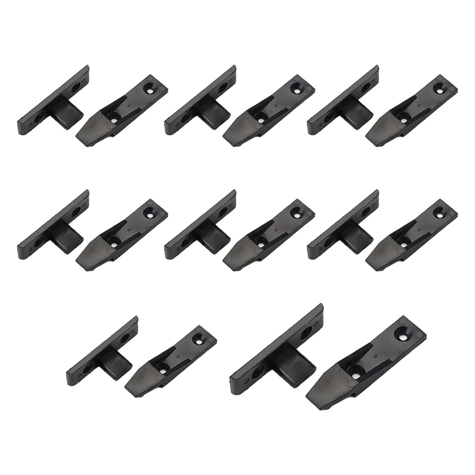 8 Sets Black Furniture Suspension Fitting Panel Joint Bracket Plastic