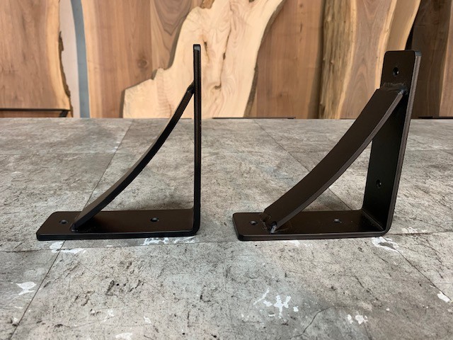 7 Inch X 5.75 Inch Long Arched Metal Shelf Brackets/2 Pack Steel Shelf Brackets