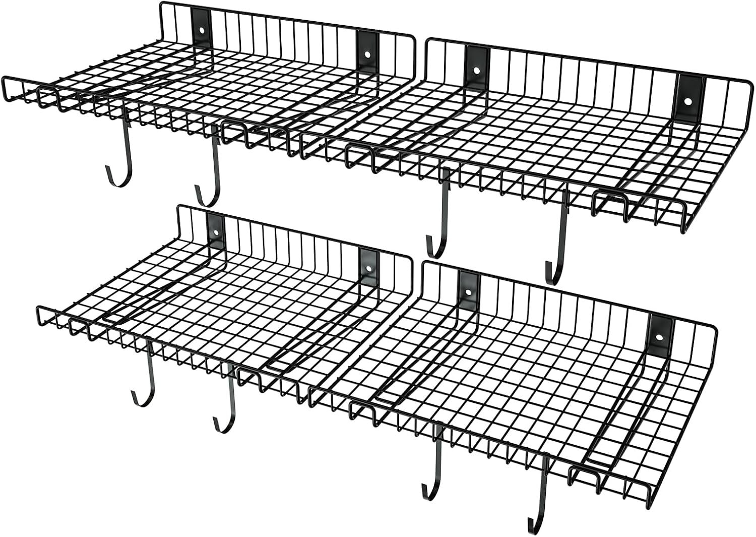 Wall mounted storage shelves, heavy duty metal shelves for room walls