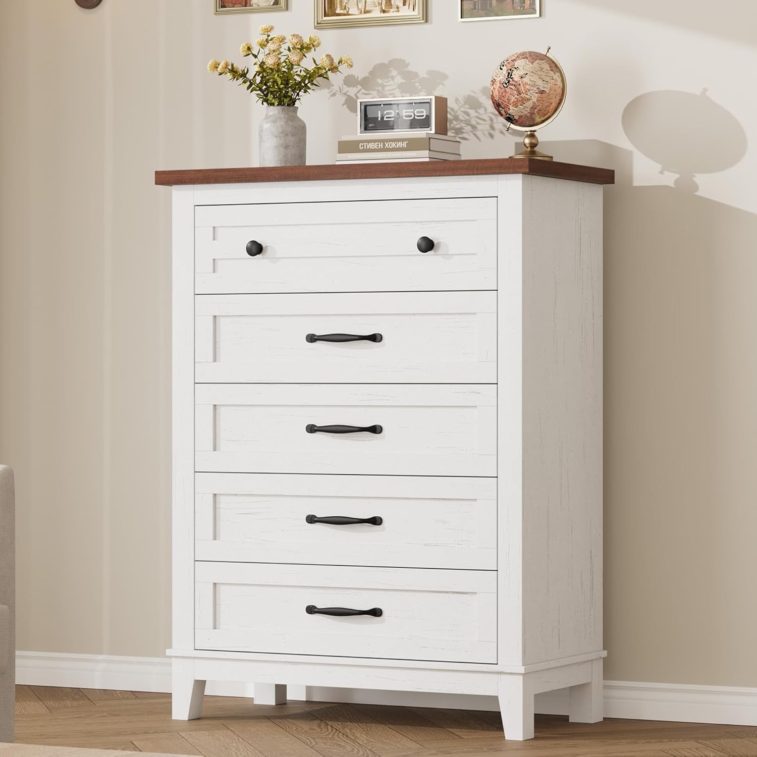 5 Dresser for Bedroom, 41.3 in Tall Vertical Drawer Dresser with Large Storage