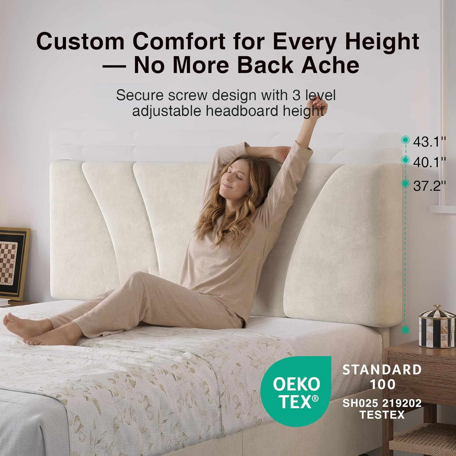 Elegant Full Size Bed Frame with Drawers, LED Lights & Charging Station