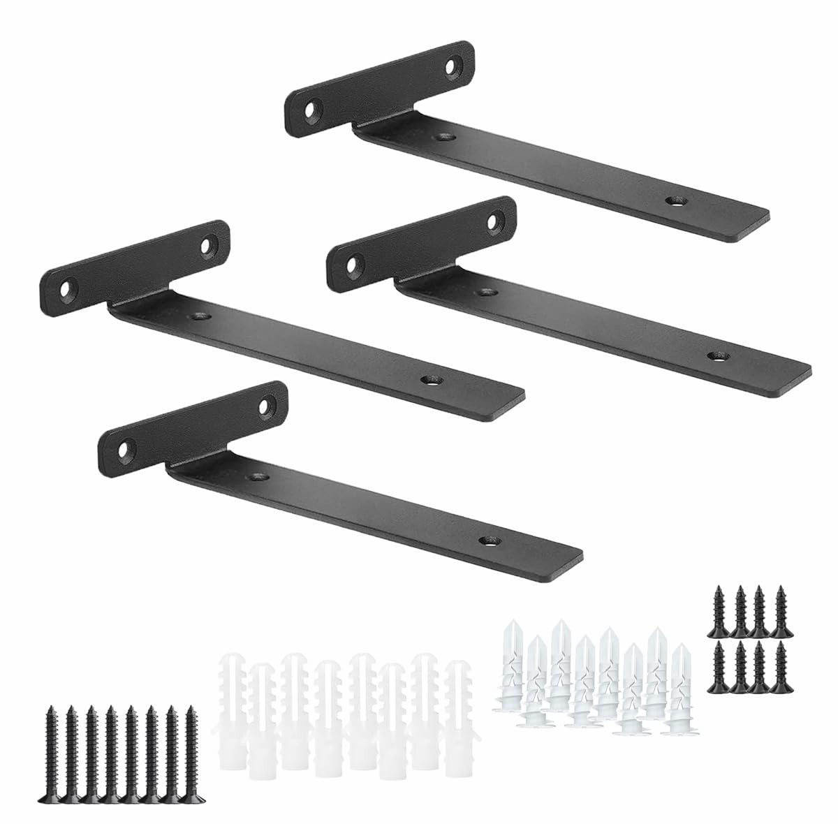 4 Pack Floating Shelf Brackets,6 Inch Heavy Duty Industrial Wall Shelf Bracke…