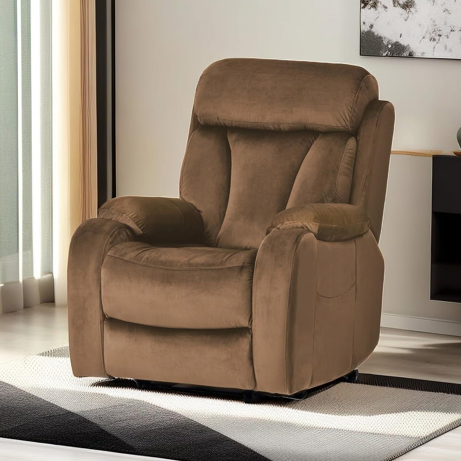 Power Lift Recliner Chair For Elderly, Livingroom Fabric Electric Sofa + Remote