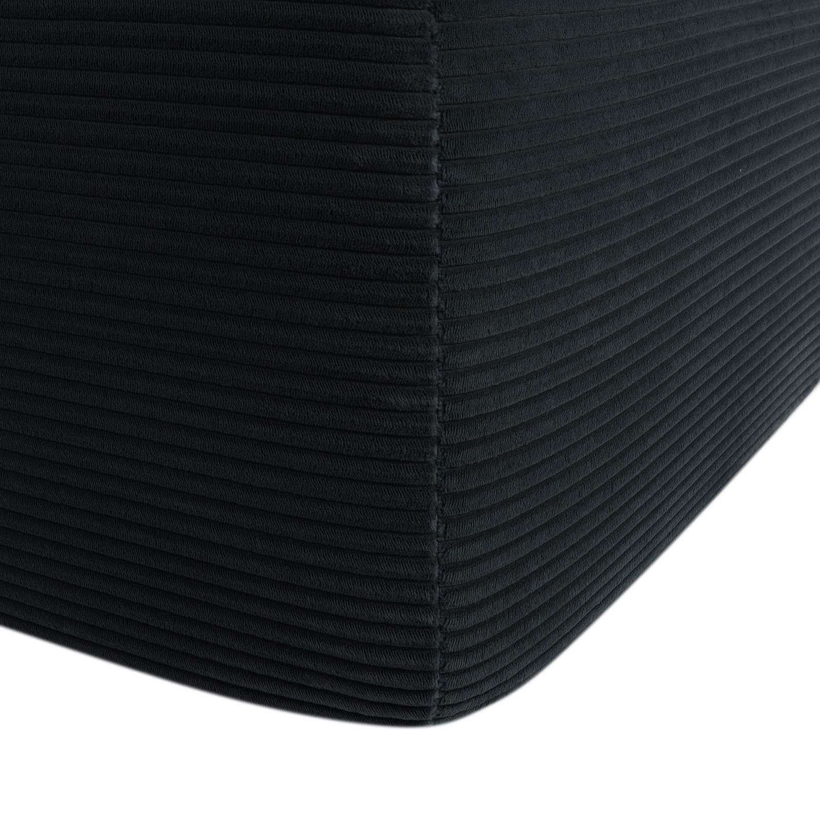 96.9″ L-Shape Chaise Sectional Sofa, Corduroy Fabric, Black, Right