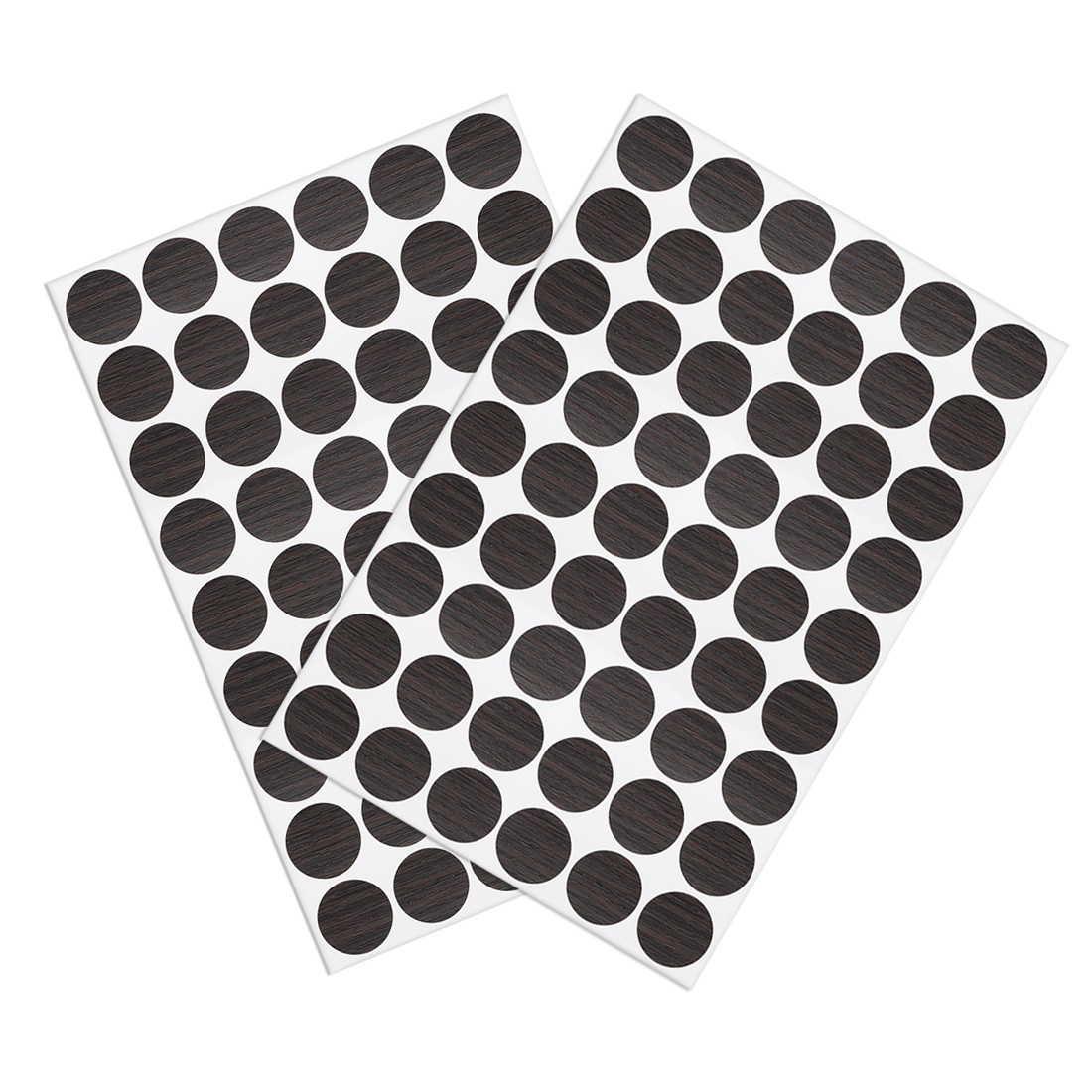 54 in 1 2-Table Self-adhesive Screw Covers Caps Sticker 21mm Dark Coffee