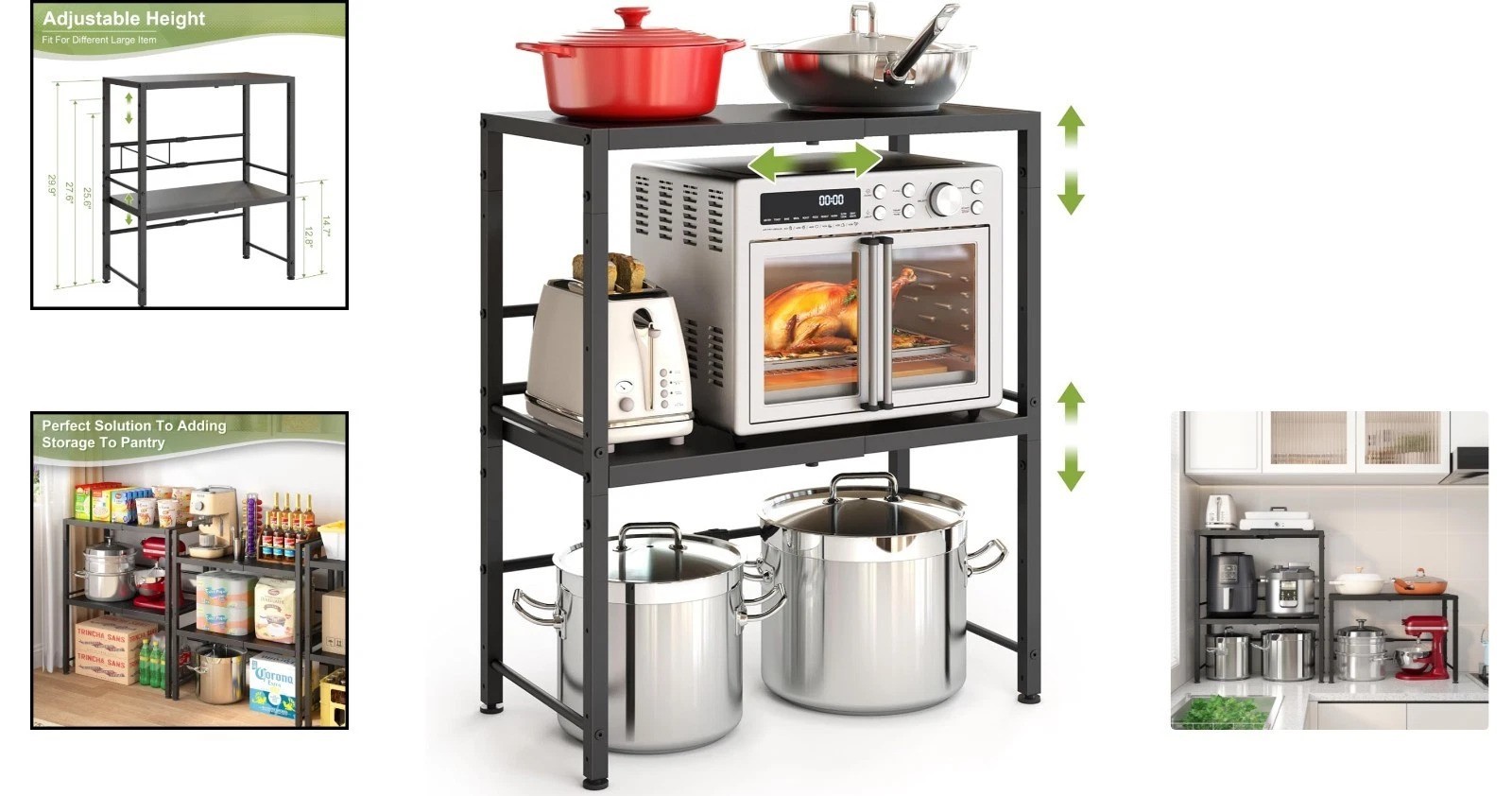 Versatile 2-Tier Metal Storage Shelf – Expandable and Heavy Duty for Any Space