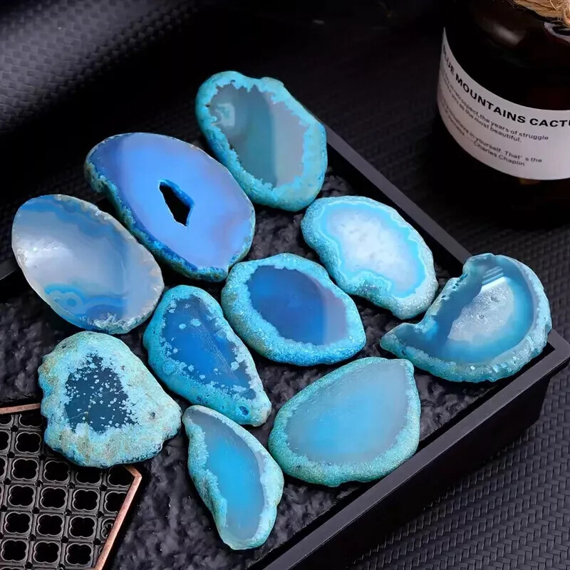Blue Agate Coffee Table Top, Agate Center Slab Top, Furniture Home Decor Table