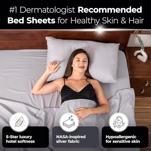 Silver Infused Bed Sheets Set – Ultra-Soft Temperature-Regulating Queen Gray
