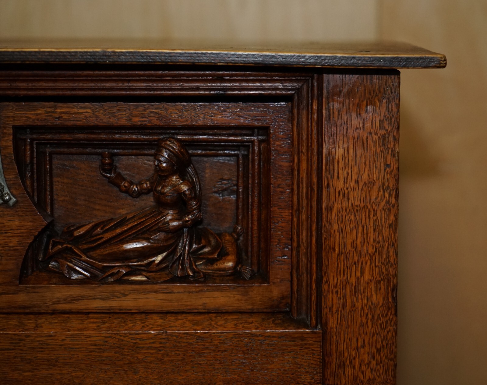 EXQUISITE GOTHIC REVIVAL CIRCA 1860 HAND CARVED SIDEBOARD MUST SEE PICTURES