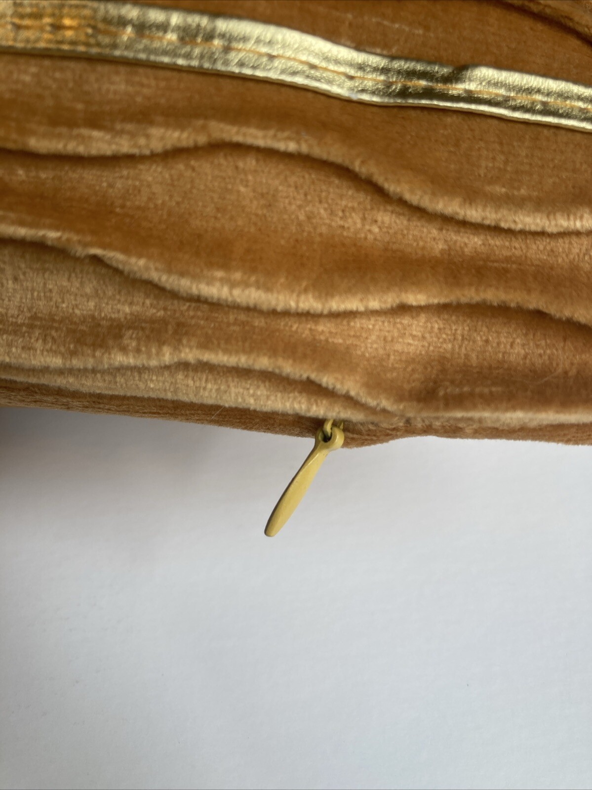 2 Pack Throw Pillow Covers 18”x18” Golden Crushed Extra Soft Gold Stripe Accent