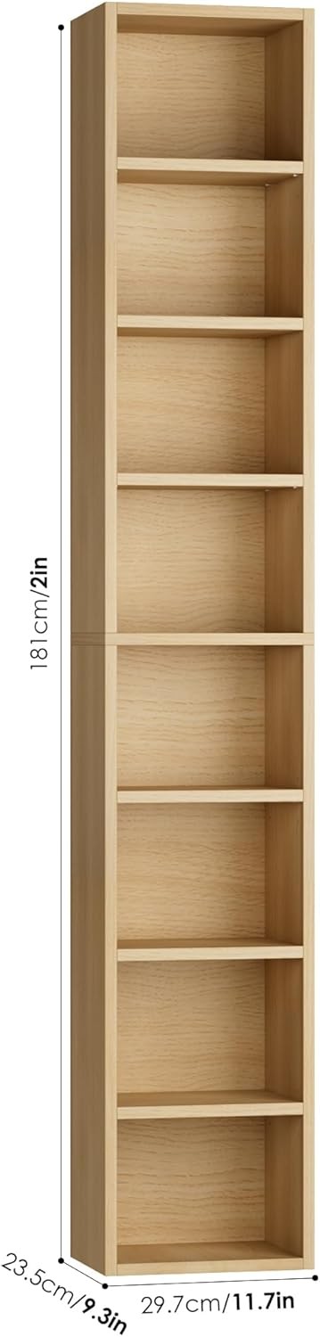 8-Tier Media Tower Rack 11.6 X 9.3 X 71 Inches CD DVD Slim Storage Cabinet New