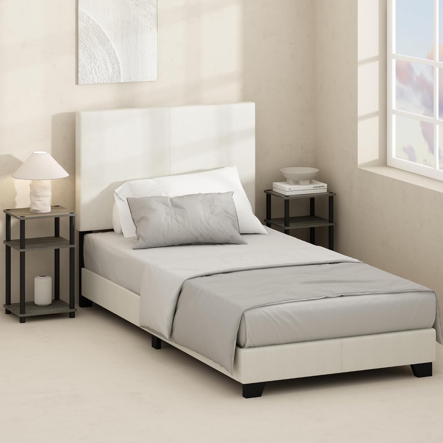 JUST Night Stand, 3-Tier Turn-N-Tube Nightstand, Toolless Bedside Table, End