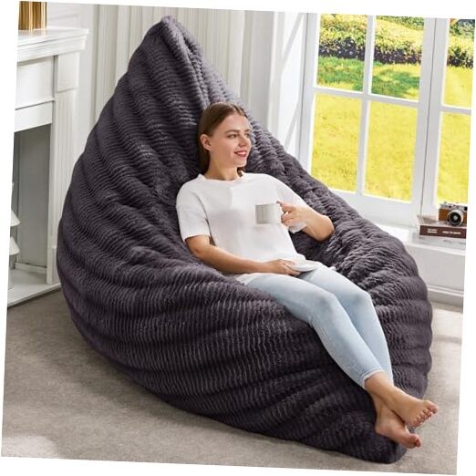 3 in 1 Bean Bag Chair Giant Bean Bag Chairs for Adults with Dark Slate Grey