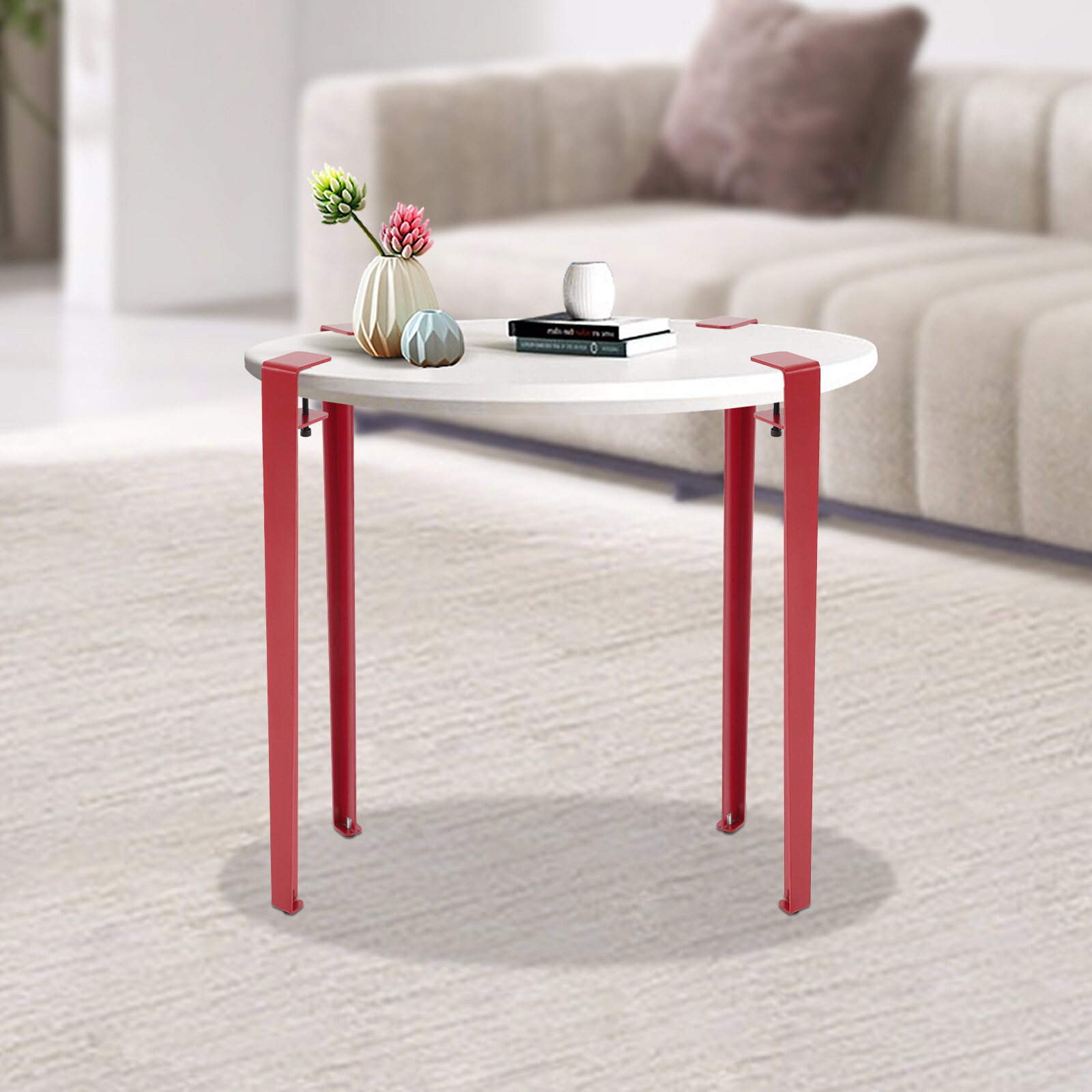 4pcs Adjustable Table Legs, Table Clamp Legs, F-shaped Table Legs Red