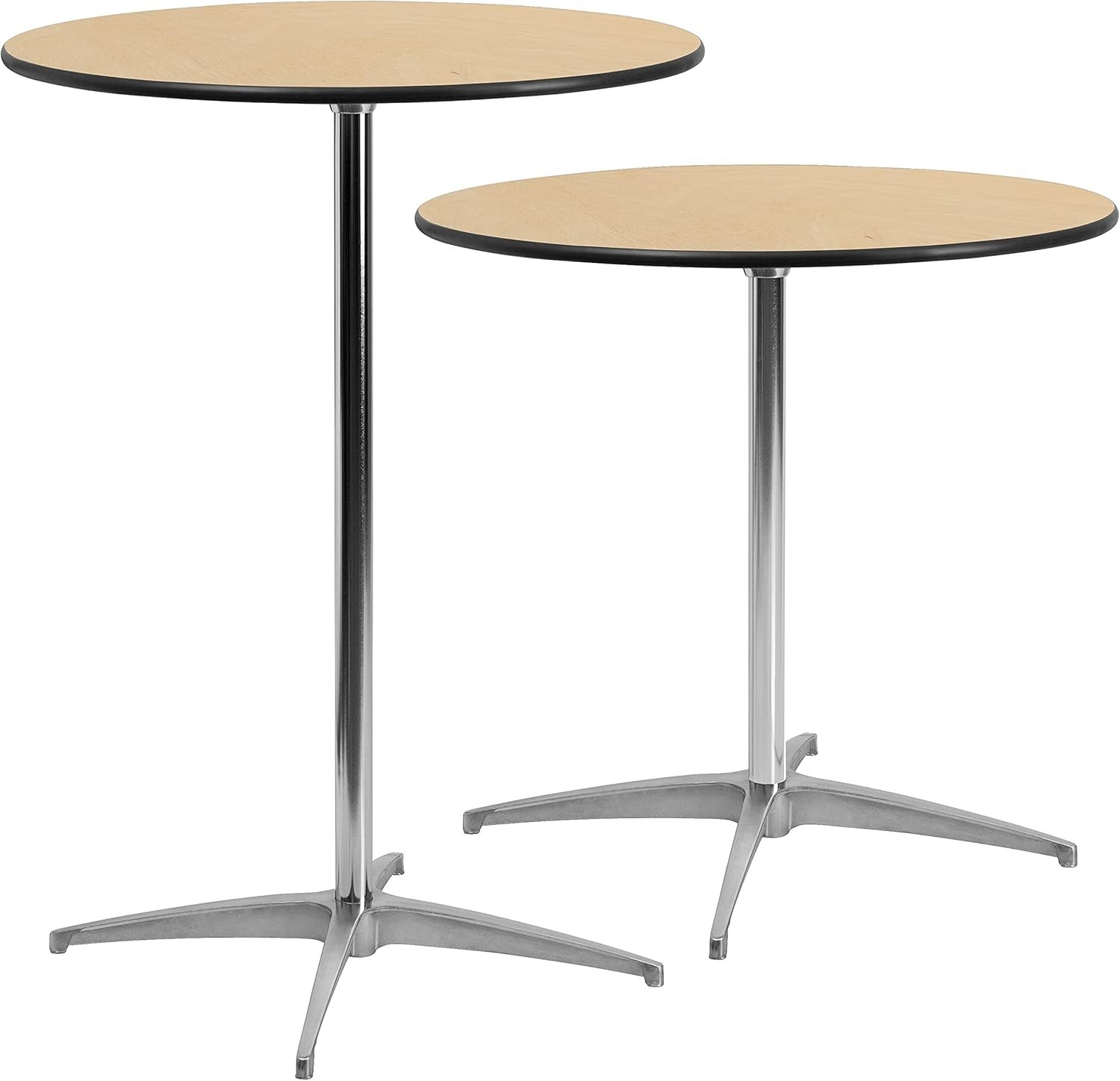 Adjustable Cocktail Table 30 Inch Round Wood Table for Events Home Use